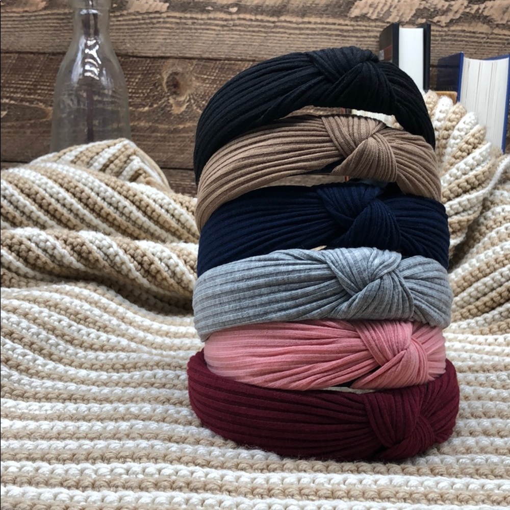 SOLD 5  RIBBED KNOT TOP HEADBANDS